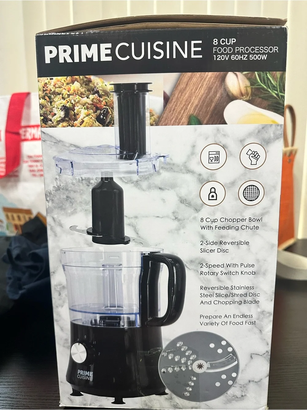 Prime Cuisine 8-Cup Food Processor in Black